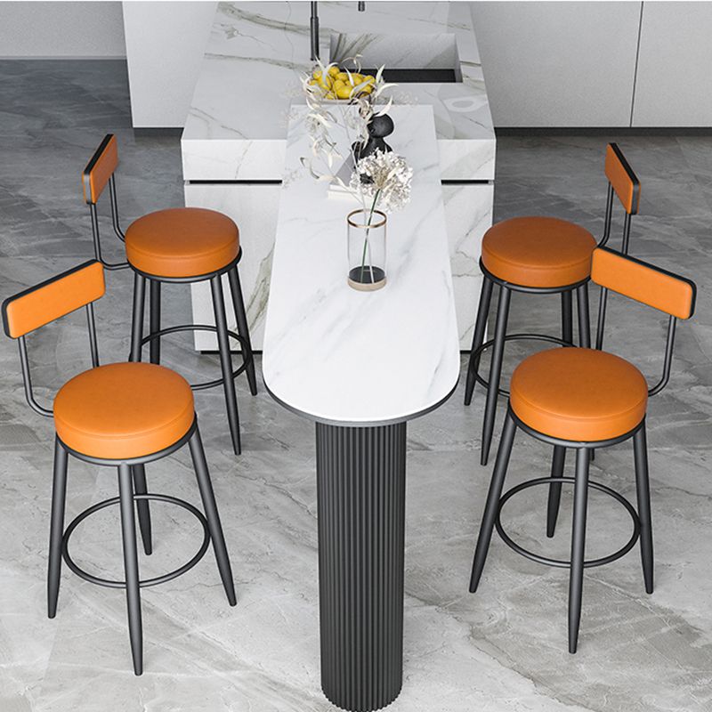 Faux Leather Armless Counter Stool Glam Style Low Back Bar Stool for Indoor Clearhalo 'Bar Furniture' 'Bar Stools' 'bar_stools' 'furn' 'furn_bar_stools' 'Furniture' 'Kitchen & Dining Furniture' 1200x1200_c5361e23-5c2b-4a49-9623-1e6809f7158d