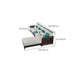 33"H Contemporary Sectional Sofa Fabric Sectional with Bostol Pillows