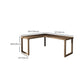 29,25 inch H Industrieel Office Desk Solid Wood L-Shape Writing Desk