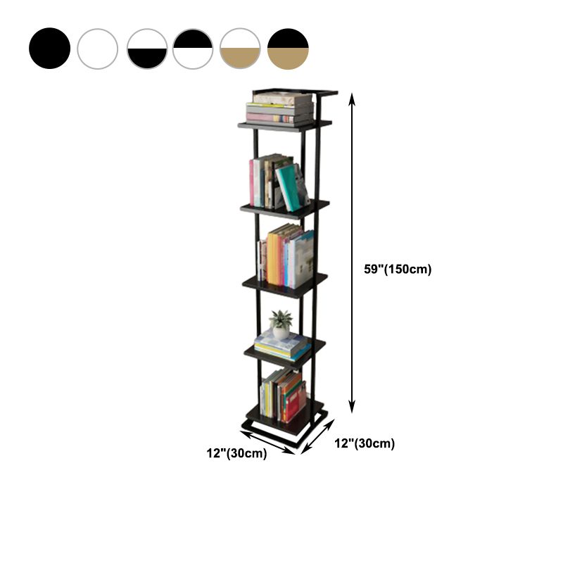 Open Back Modern Style Bookshelf Wood Bookcase for Home Office