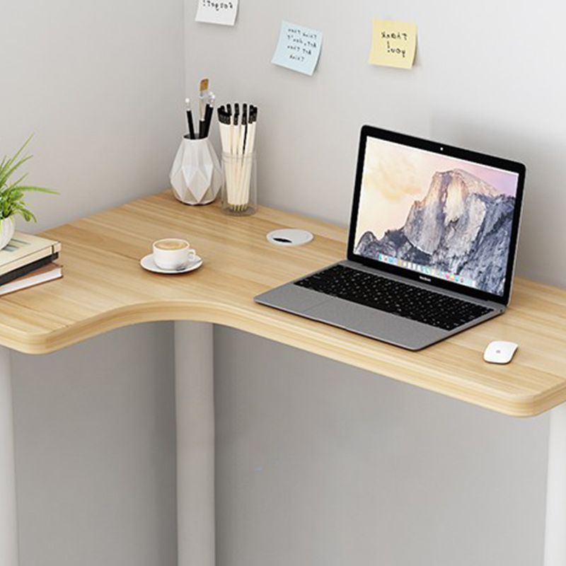 29,5 "scrivania da ufficio a 29,5" scrivania angolare in legno contemporanea con gamba da tavolo in acciaio bianco