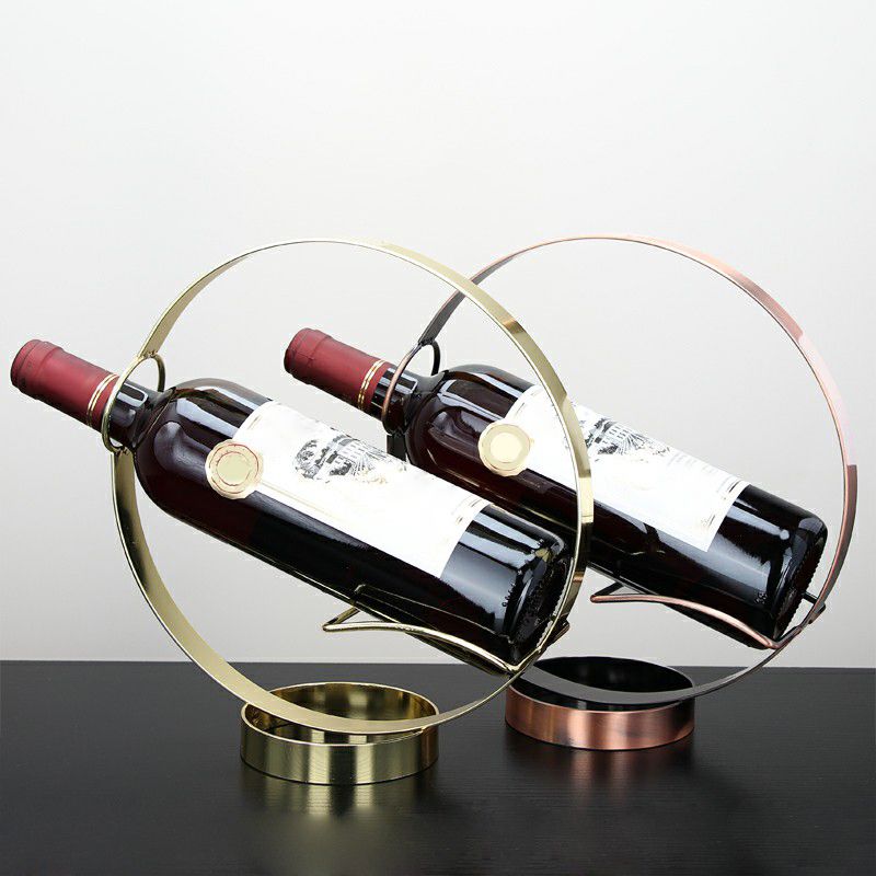 Porta bottiglia da tavolo moderna porta bottiglia di vino in metallo per soggiorno