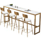 Stone Bar Dining Table Glam Rectangle Bar Table with Trestle Pedestal for Milk Tea Shop Clearhalo 'Bar Furniture' 'Bar Tables' 'bar_tables' 'furn' 'furn_bar_tables' 'Furniture' 'furniture_bar_tables' 'Kitchen & Dining Furniture' 1200x1200_c53a6993-1460-42ff-945a-d05be35fe042