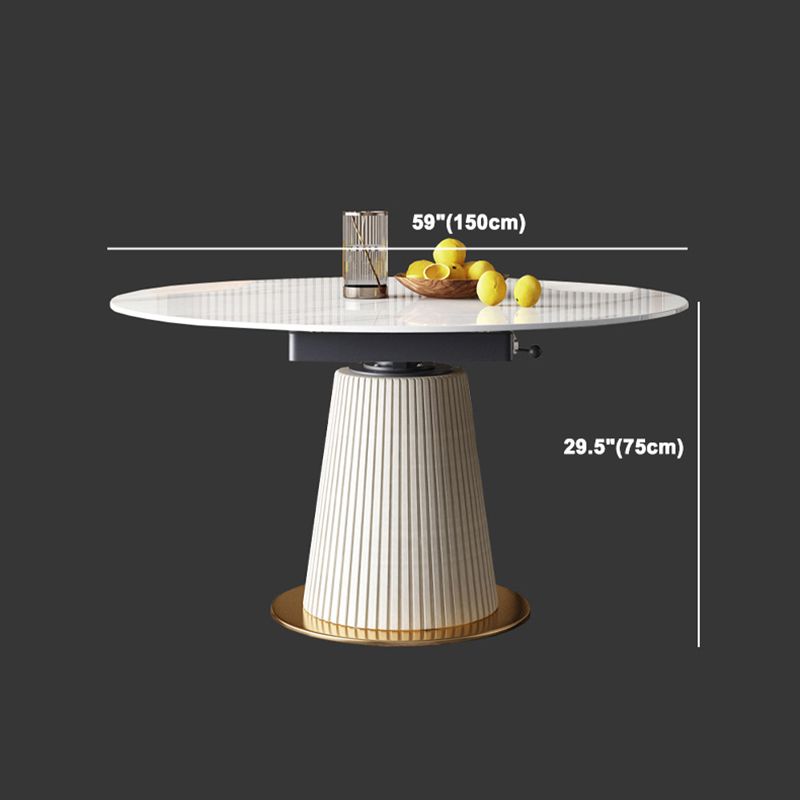 Modern Style Sintered Stone Dining Round Table Set 1/4/5/6/7 Pieces Dining Set