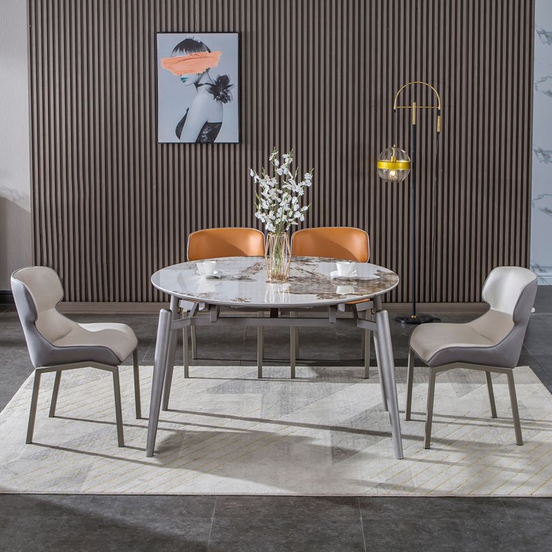 Table à manger extensible table de cuisine en pierre ronde moderne