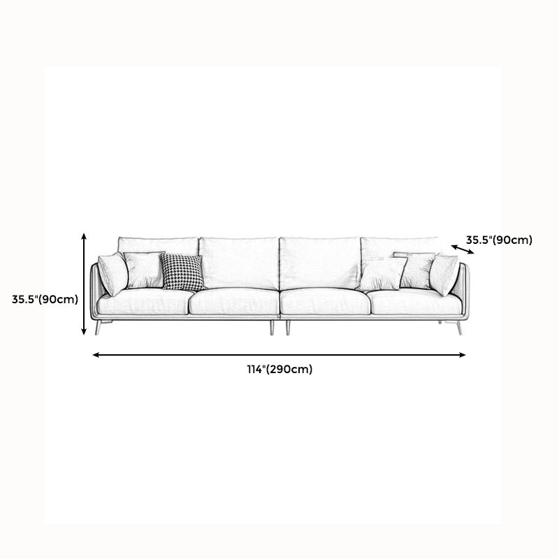 Modern Green and White Fabric Sofa Square Arm Sofa for Living Room Clearhalo 'furn' 'furn_sofas' 'Furniture' 'furniture_sofas' 'kitchen' 'kitchen_sofas' 'Living Room Furniture' 'Sofa' 'sofas' 1200x1200_c53c999b-239d-4129-b6d1-797c027aa78d