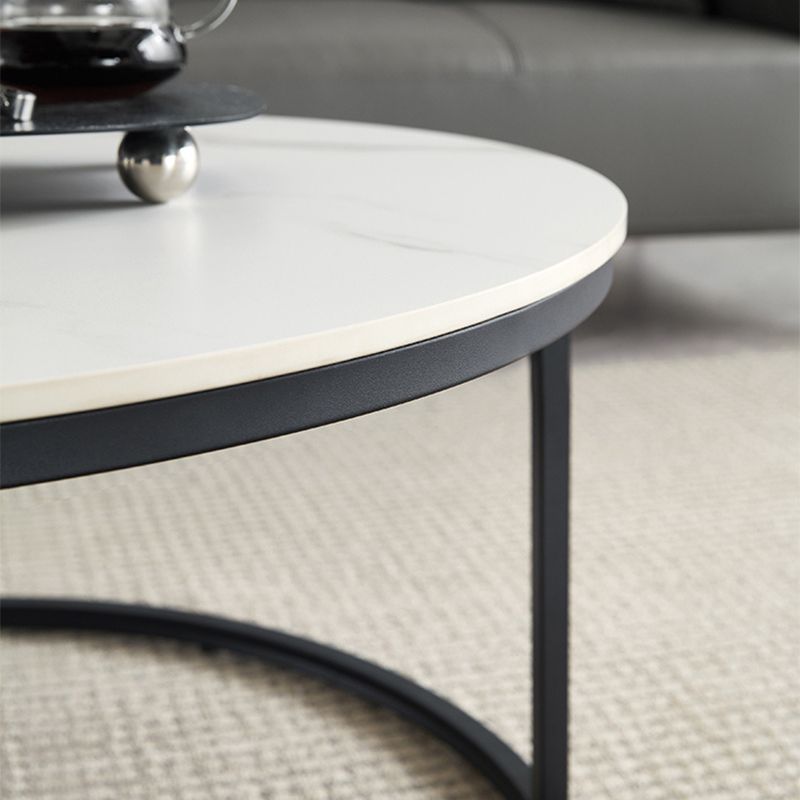 Minimalism Frame Cocktail Table Slate Top Coffee or End Table with Storage Drawers Clearhalo 'Coffee & Accent Tables' 'Coffee Tables' 'coffee_tables' 'furn' 'furn_coffee_tables' 'Furniture' 'Living Room Furniture' 1200x1200_c53d2aa2-d988-4a71-a63b-8bd7d4f7cde5
