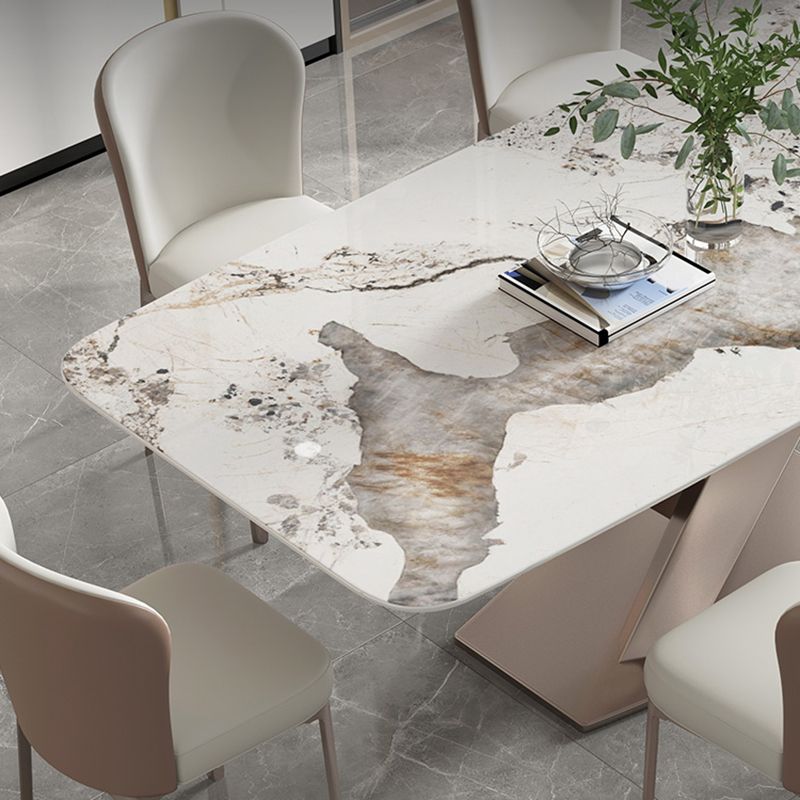 Modern Style Sintered Stone Top Dinette Set with Rectangle Table Table Dining Room Set Clearhalo 'Dining Room Sets' 'Dining Tables & Seating' 'dining_room_set' 'Furniture' 'furniture_dining_room_set' 'Kitchen & Dining Furniture' 'kitchen&dining_furn' 'kitchen' 1200x1200_c53daad1-075d-4564-934d-dc13c139601e