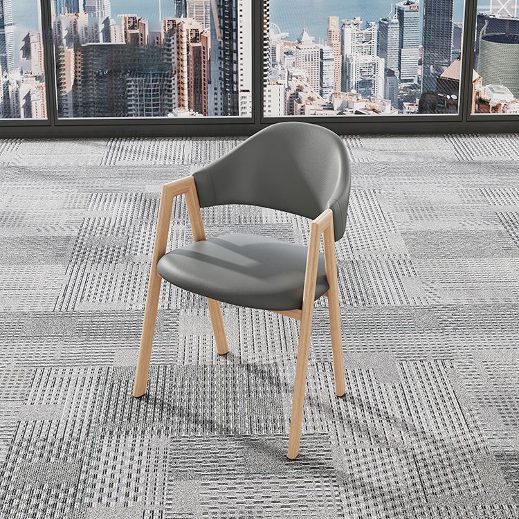 Contemporary Kitchen Open Back Arm Chair Matte Finish Upholstered Dining Chair Clearhalo ' kitchen&dining_furn' 'Dining Chairs' 'Dining Tables & Seating' 'dining_chair' 'furn' 'furn_dining_chair' 'Furniture' 'furniture_dining_chair' 'Kitchen & Dining Furniture' 'kitchen' 1200x1200_c53eb741-74dd-4a59-8d31-e61f4c593c53