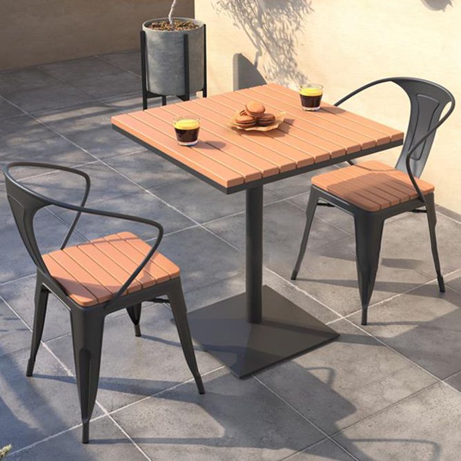 Moderne teruggewonnen houten eettafel set vierkant 1/5 stukken eetgelegenheid voor thuisgebruik