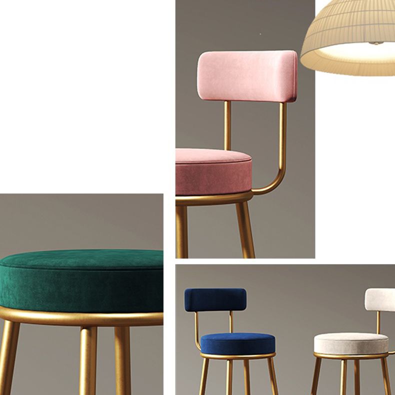 Glam Metal Upholstered Bar Stool Bristol Barstool with Iron Legs and Low Back Clearhalo 'Bar Furniture' 'Bar Stools' 'bar_stools' 'furn' 'furn_bar_stools' 'furniture_bar_stools' 'Kitchen & Dining Furniture' 'kitchen&dining_furn' 'kitchen' 'kitchen_furn' Furniture' 1200x1200_c540f5f6-c212-4693-a571-e21ac115ebca