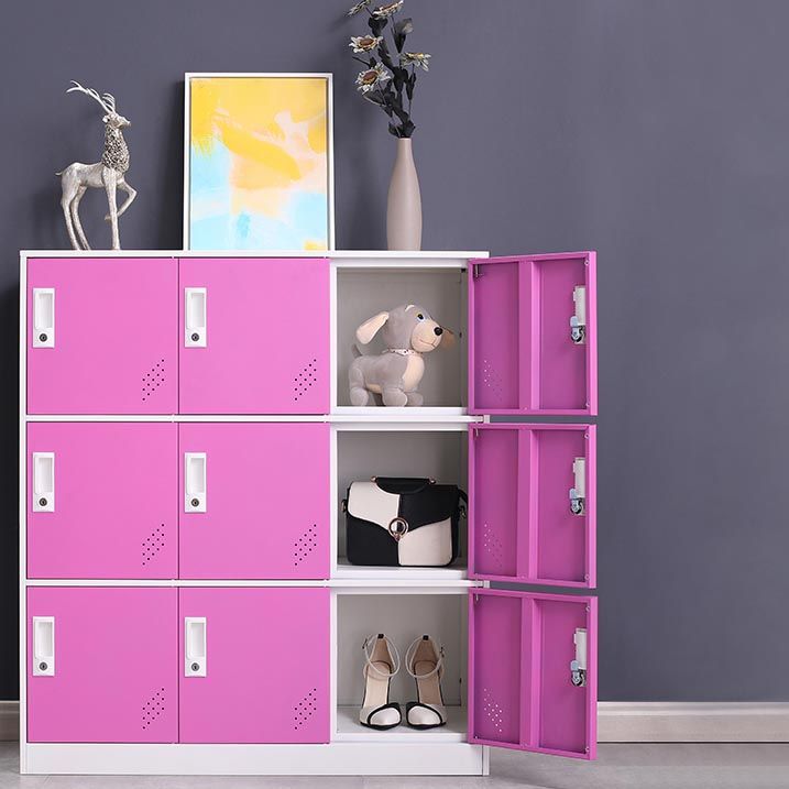 Contemporary Style Wardrobe Armoire Metal Wardrobe Closet with Locks Clearhalo 'Armoires & Wardrobes' 'armoires_wardrobes' 'Bedroom Furniture' 'furn' 'furn_armoires_wardrobes' 'Furniture' 1200x1200_c5432632-ed0a-40b3-a478-2279b6dfb1ec