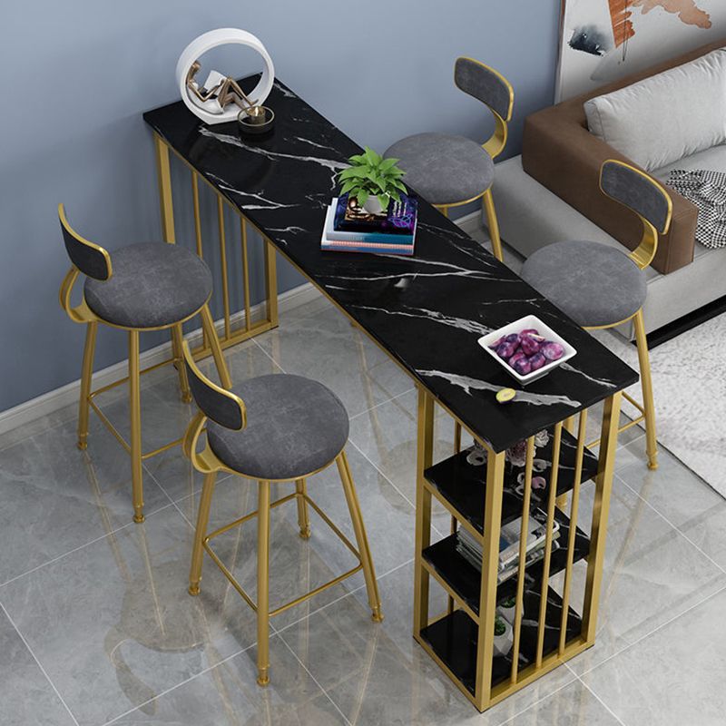 Modern Style Bistro Bar Table Rectangle Wine Rack Bar Table for Living Room Clearhalo 'Bar Furniture' 'Bar Tables' 'bar_tables' 'furn' 'furn_bar_tables' 'Furniture' 'Kitchen & Dining Furniture' 1200x1200_c543d709-3636-489e-8313-e94af6f385bb