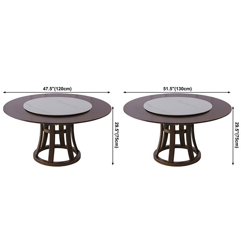 Modern Style Solid Wood Dining Table Brown Round Table with Pedestal Base Clearhalo ' dining_table' 'Dining Tables & Seating' 'Dining Tables' 'furn' 'furn_dining_table' 'Furniture' 'furniture_dining_table' 'Kitchen & Dining Furniture' 'kitchen&dining_furn' 'kitchen' 'kitchen_dining_table' 1200x1200_c543ed53-e37d-4c45-9ab6-2d50b7db836d