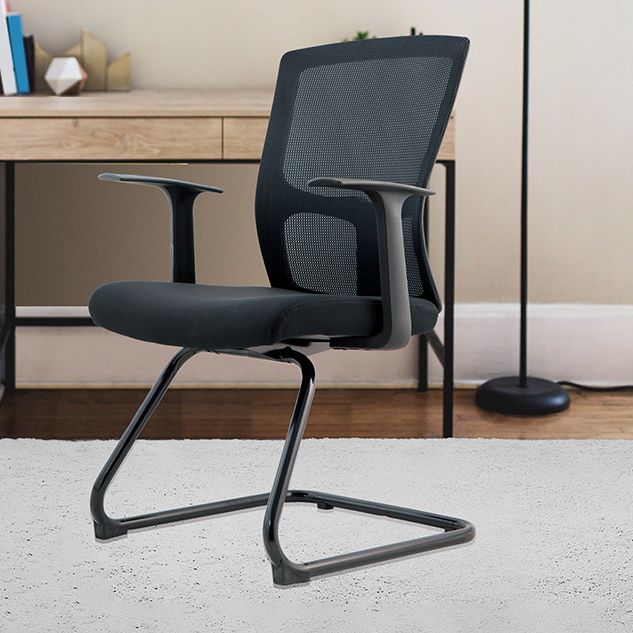 Modern Arms Included Chair Mid-Back Mesh Desk Chair in Black Clearhalo 'furn' 'furn_office_chair' 'Furniture' 'Office Chairs' 'Office Furniture' 'office_chair' 1200x1200_c543fac0-0c3d-4235-8d39-0727df9565f0