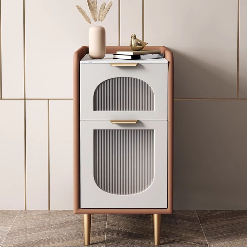 Mitte des Jahrhunderts moderner Stein am Nachtteil und 2 Schubladen für Schlafzimmer