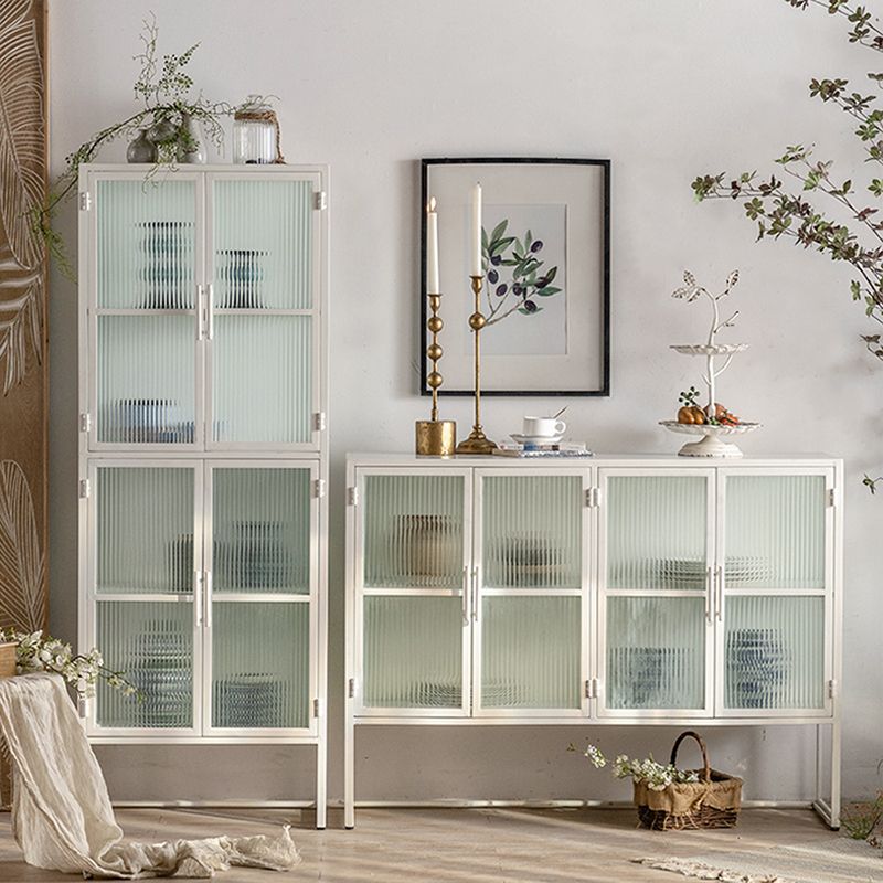 Porte di vetro contemporanee Credenza Metal Buffet Table per soggiorno