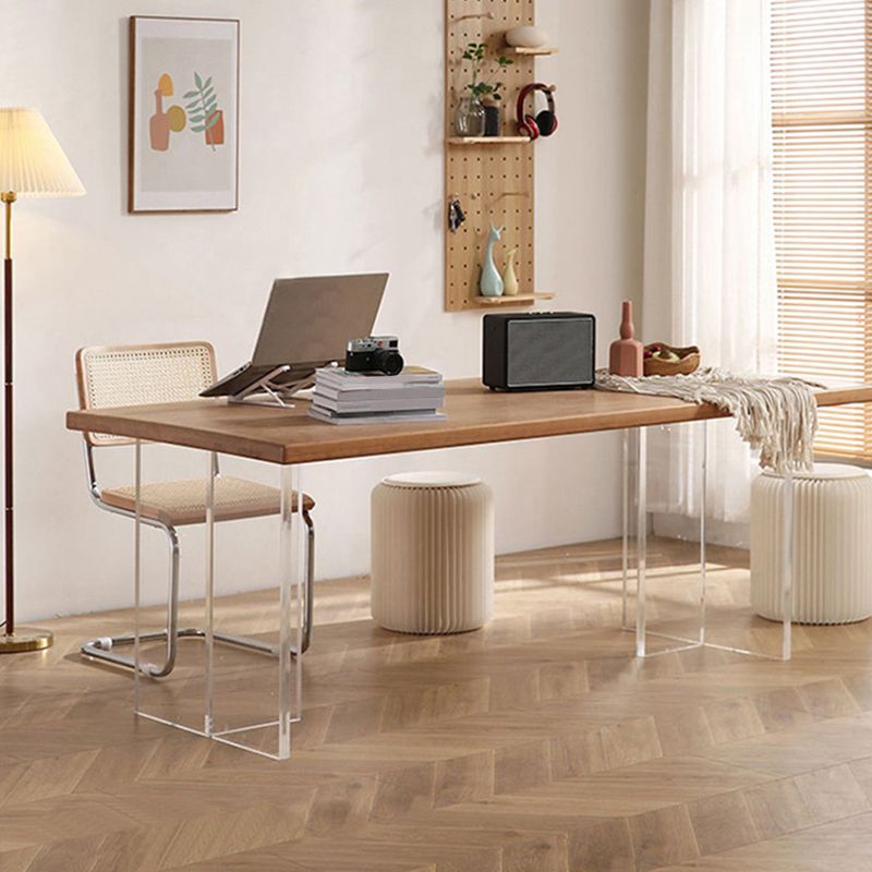 1/2/5 Pieces Rectangle Dining Set Modern Solid Wood Dining Table with Chairs