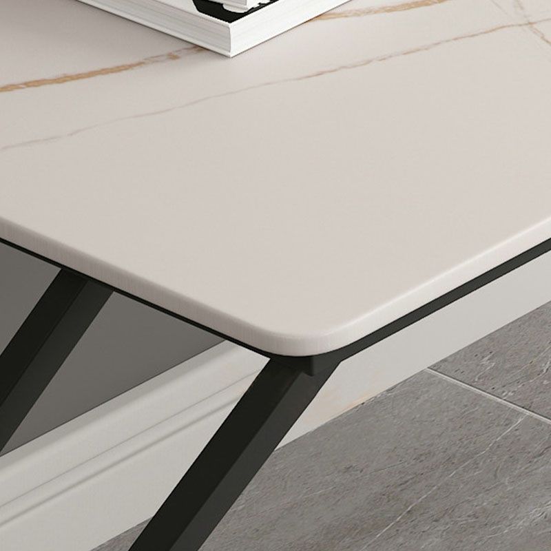 Contemporary Gaming Desk Antique Finish Writing Desk with Metal Legs Clearhalo 'furn' 'furn_office_desk' 'Furniture' 'Office Desks' 'Office Furniture' 'office_desk' 1200x1200_c5471b5d-4570-4537-af62-7c5726f07810