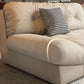 Beige 4-seater Armless Sofa Contemporary Sewn Pillow Back Sofa