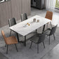 Juego de mesa de comedor blanca rectangular, mesa de comedor y sillas modernas de piedra sinterizada, 1/4/5/7 Uds.