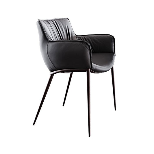 Industrial Arm Chair Metal Solid Back Dining Room Chair for Kitchen