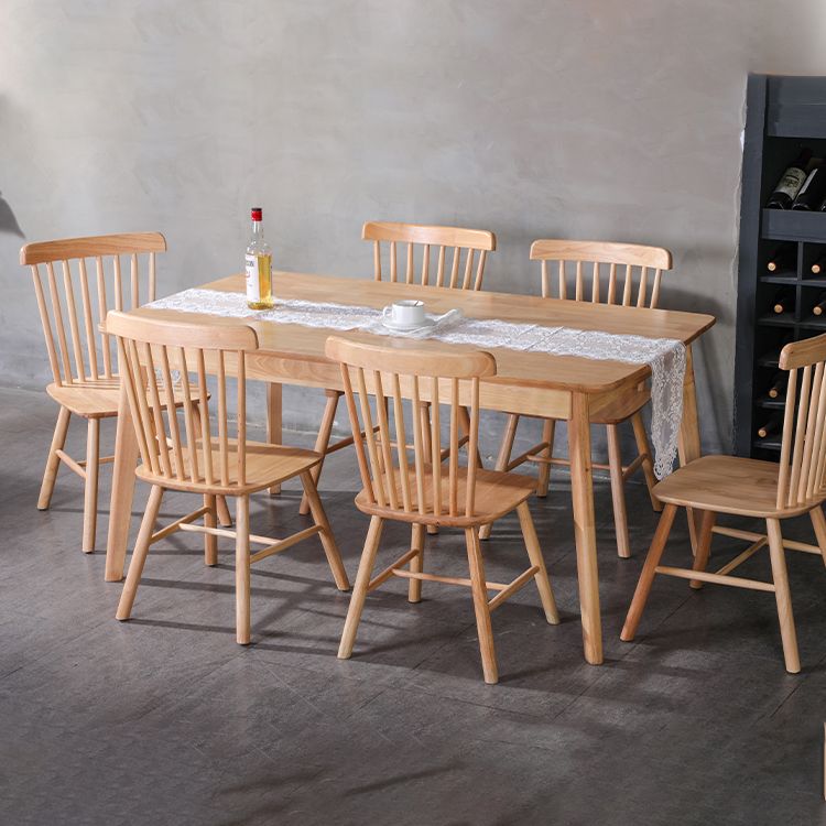 Rustic Style Armless Dining Chairs Beech Slat Back Side Chair with Wood Legs Clearhalo ' kitchen&dining_furn' 'Dining Chairs' 'Dining Tables & Seating' 'dining_chair' 'furn' 'furn_dining_chair' 'Furniture' 'furniture_dining_chair' 'Kitchen & Dining Furniture' 'kitchen' 1200x1200_c549a6d0-7315-4c67-b0e8-60338649b88b