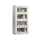Libreria moderna di stoccaggio chiuso da 12,5 "W White Wohi Legno scaffale con porte di vetro