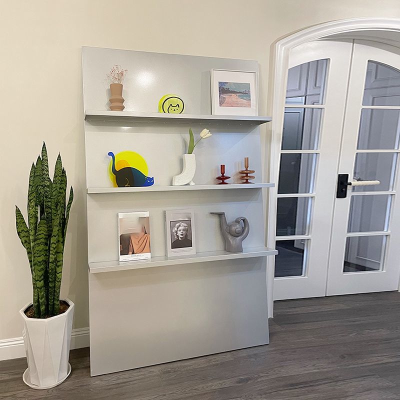 3 estanterías de estantería de metal en estantería incluye estantería en blanco y plata