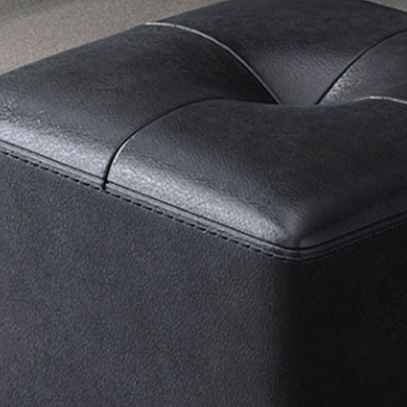 Glam Pouf Ottoman Genuine Leather Stain Resistant Upholstered Square Ottoman Clearhalo 'furn' 'furn_ottomans_poufs' 'Furniture' 'Living Room Furniture' 'Ottomans & Poufs' 'ottomans_poufs' 1200x1200_c54bf939-371f-45b5-bc66-6774469d1976