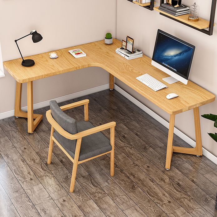 Modern Style Home Office Desk Solid Wood L-Shaped Writing Desk Clearhalo 'furn' 'furn_office_desk' 'Furniture' 'furniture_office_desk' 'Office Desks' 'Office Furniture' 'office_desk' 1200x1200_c54d7626-fc72-4ed9-b28a-eaef39a7dbc7