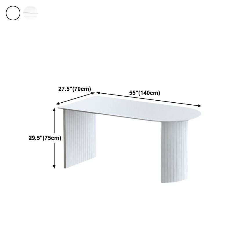 Modern Stone Top Dinette Table Solid Wood Double Pedestal Table in White Clearhalo 'Dining Tables & Seating' 'Dining Tables' 'dining_table' 'furn' 'furn_dining_table' 'Furniture' 'furniture_dining_table' 'Kitchen & Dining Furniture' 'kitchen' 'kitchen_dining_table' 1200x1200_c54e3961-b072-437c-8da2-6082798e8f08
