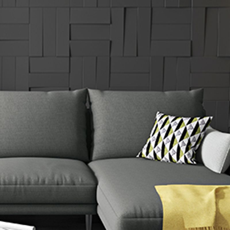 Sezione moderna con cuscino con miscela di lino posteriore e cuscino per 4 persone