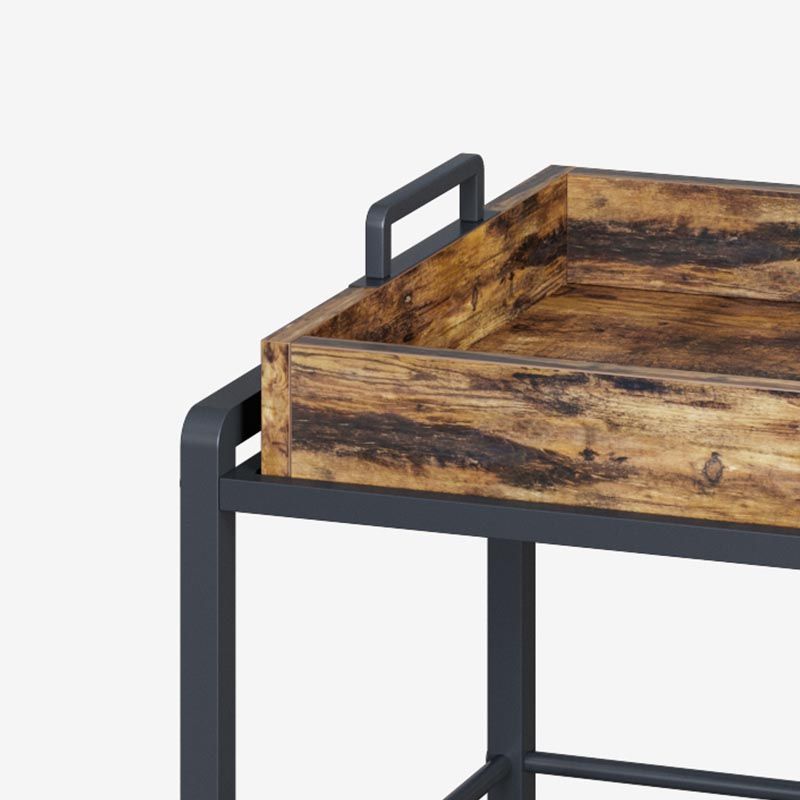 Modern Style Metal Prep Table 31.5"H Rolling Wood Prep Table with Open Storage Clearhalo 'furn' 'furn_kitchen_islands_carts' 'Furniture' 'Kitchen & Dining Furniture' 'Kitchen Islands & Carts' 'kitchen_islands_carts' 1200x1200_c55075c6-cdf9-45b8-b32b-26b2fefc3dfd