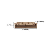 Faux Leather Sofa 35.43" D x 31.49" H Square Arm Sofa  for Living Room