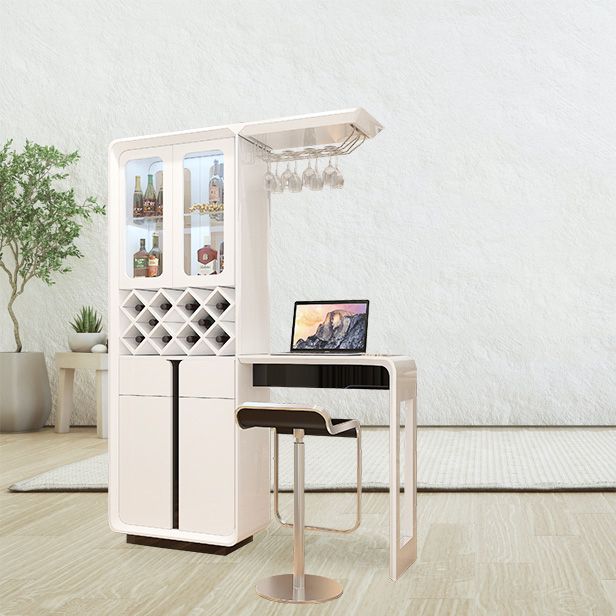 Contemporary Bar Stool and Table Set 2/3 Pieces White Rectangular