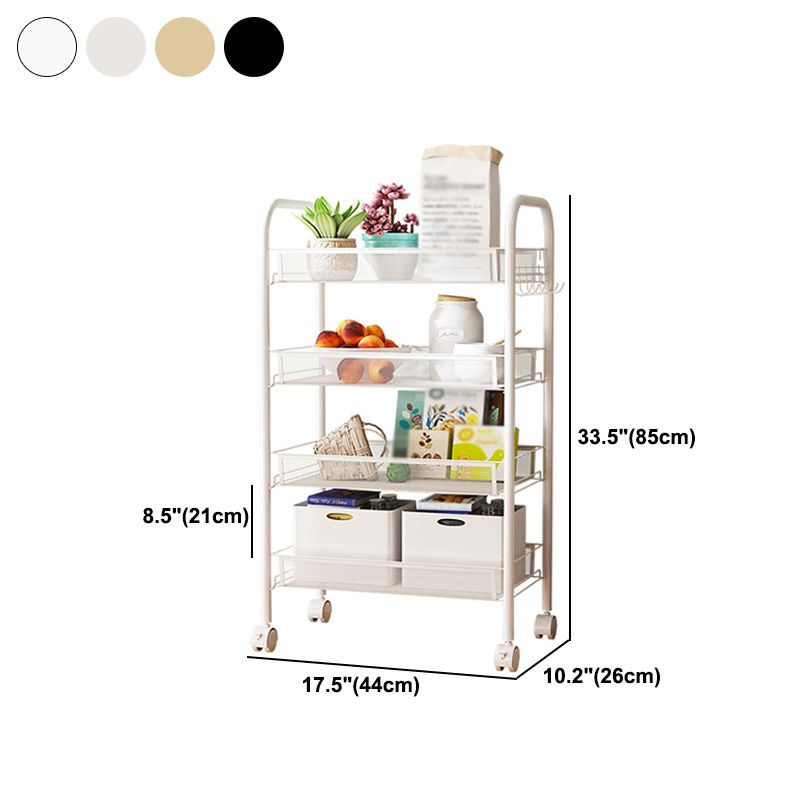 Modern Steel Etagere Bookshelf 3/4/5-Shelf Vertical Open Bookcase with Caster Wheels Clearhalo 'Bookcases' 'furn' 'furn_bookcases' 'Furniture' 'Office Furniture' 1200x1200_c5554d77-9c23-4e9e-a8bb-31b069104e76