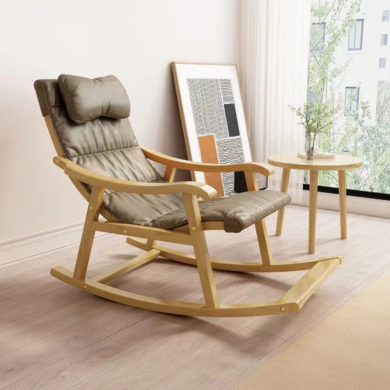 Contemporary Rocking Chair Solid Wood Rocker Chair with Padded Seat Clearhalo 'Chairs & Seating' 'furn' 'furn_rocking_chairs' 'Furniture' 'Living Room Furniture' 'Rocking Chairs' 'rocking_chairs' 1200x1200_c555cf37-441d-45d6-9a29-d69117524cae
