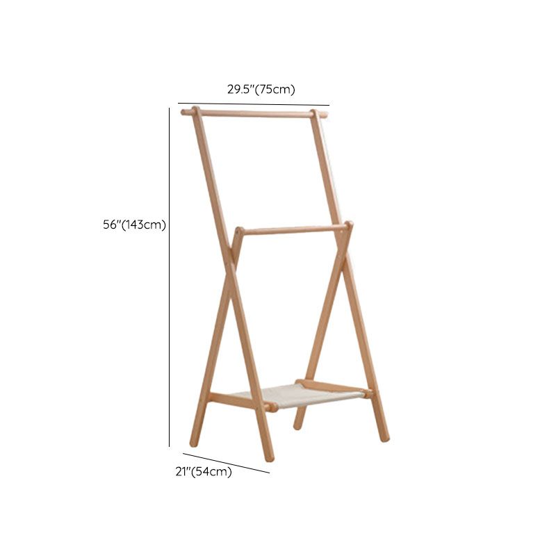 Modern massief houten rek gratis staande kledinghanger voor slaapkamer