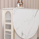 Contemporary Style Oval Dining Table Drop-Leaf Furniture ,15"L x 31.5"W x 29.5"H Clearhalo ' dining_table' 'Dining Tables & Seating' 'Dining Tables' 'furn' 'furn_dining_table' 'Furniture' 'furniture_dining_table' 'Kitchen & Dining Furniture' 'kitchen&dining_furn' 'kitchen' 'kitchen_dining_table' 1200x1200_c55600d9-f544-4c57-8aa7-a0b8840de631