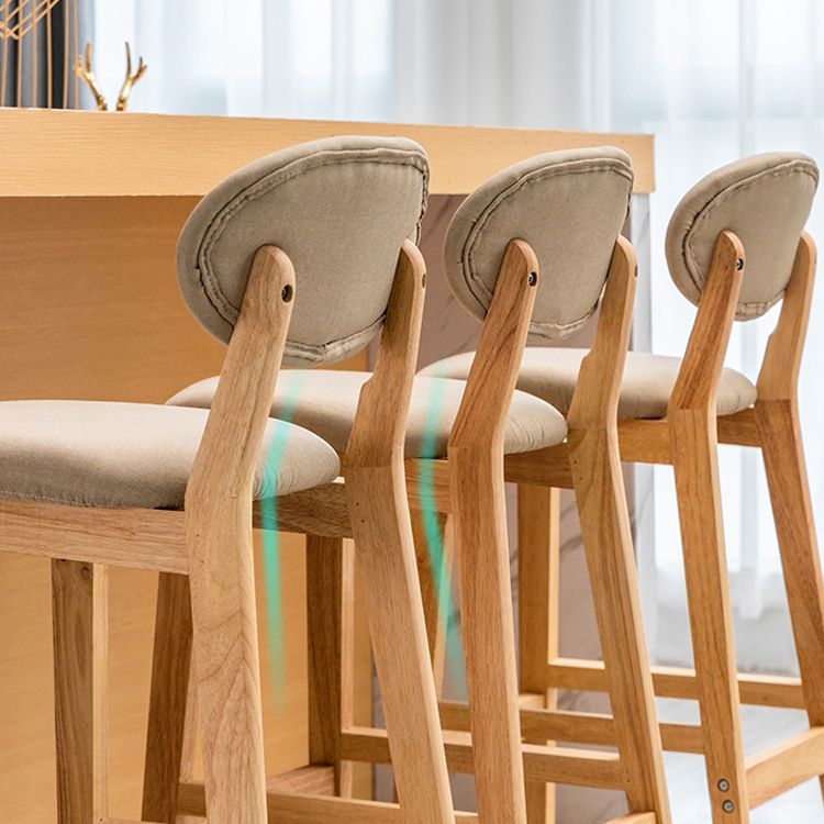 Milk Tea Shop Scandinavian Leather Stool Matte Finish Rubberwood Footrest Barstool Clearhalo 'Bar Furniture' 'Bar Stools' 'bar_stools' 'furn' 'furn_bar_stools' 'Furniture' 'furniture_bar_stools' 'Kitchen & Dining Furniture' 1200x1200_c55600f0-84ea-4dd8-9379-22458812197a