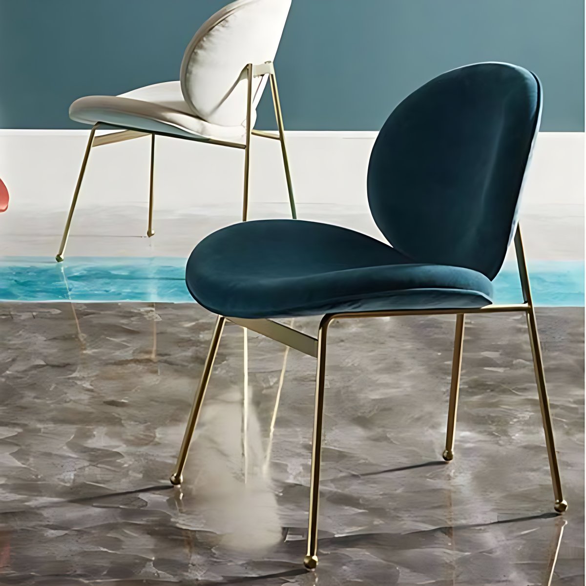 Minimalist Design Linen Fabric Dining Chair Armless Solid Back Chairs ...