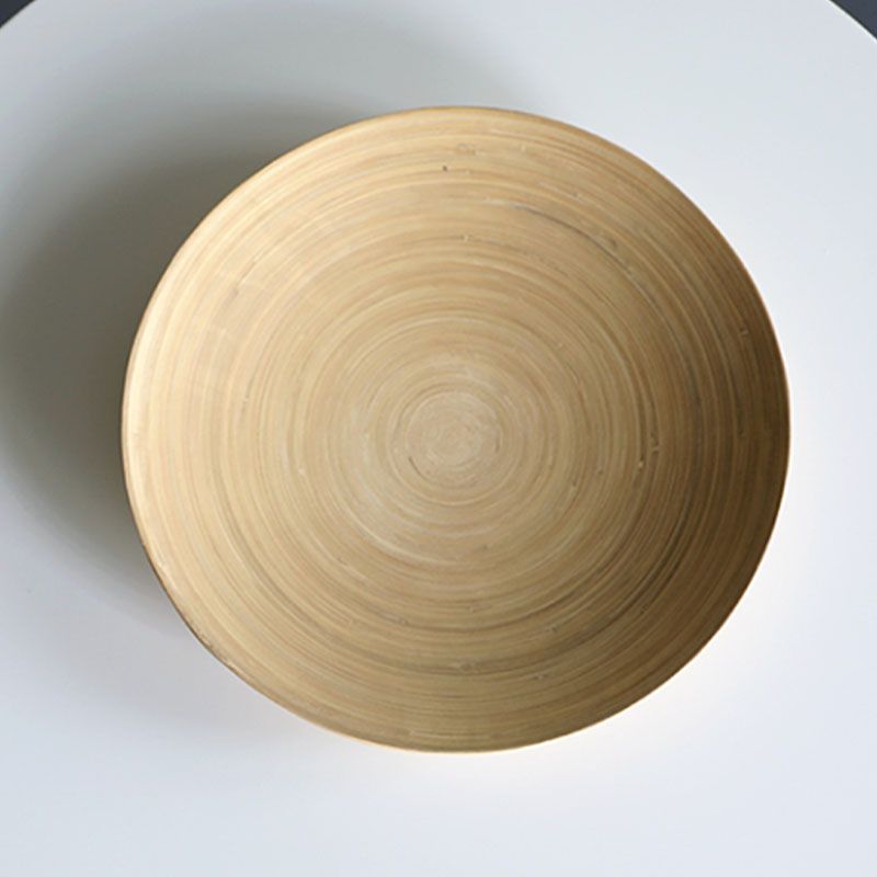 Tavolo in legno solido rotondo in stile nordico con tavola laterale incrociata in legno