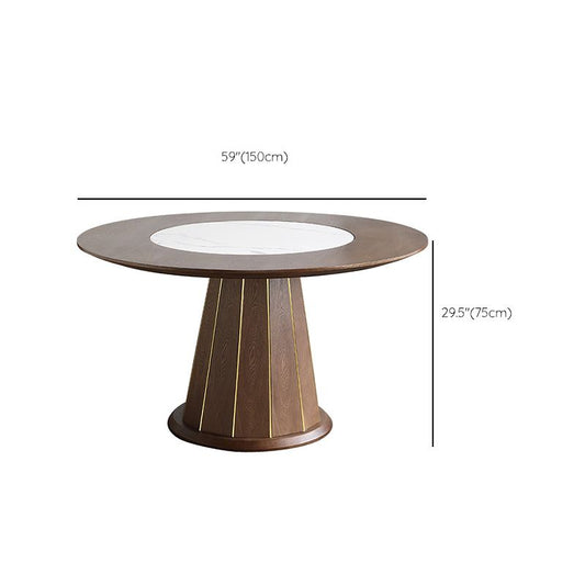 Modern Dining Set 1/4/5/7 Pcs Round Solid Wood Dining Table and Chairs