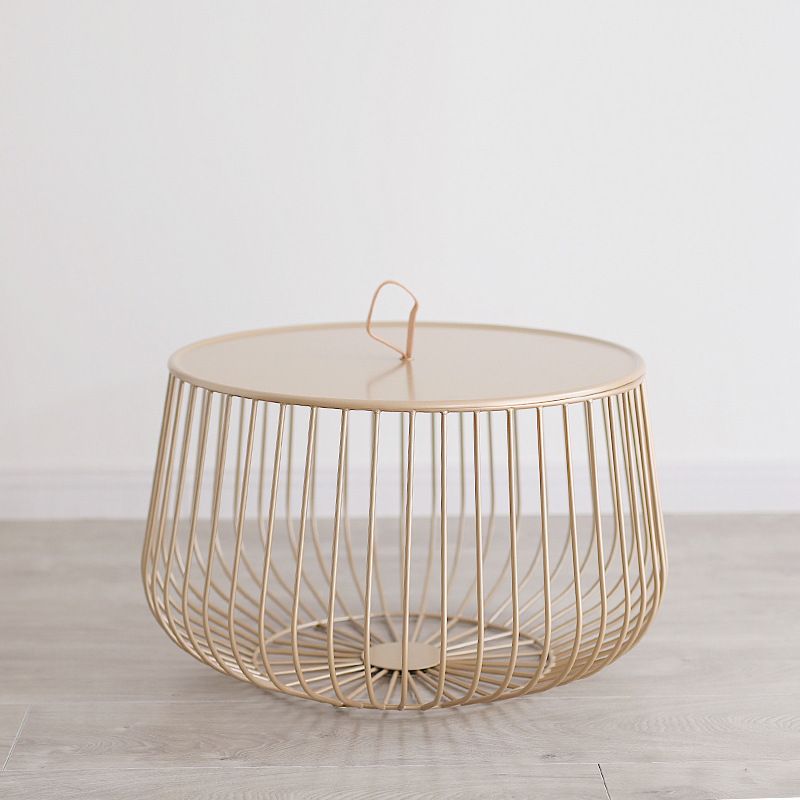 Iron Round Coffee Table Mid-Century Modern Frame Coffee Cocktail Table Clearhalo 'Coffee & Accent Tables' 'Coffee Tables' 'coffee_tables' 'furn' 'furn_coffee_tables' 'Furniture' 'Living Room Furniture' 1200x1200_c5585122-f23a-48ec-9f58-ffc2b19d3249