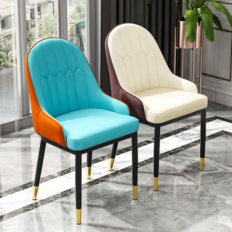 Scandinavian Indoor Arm Chair Metal Upholstered Parsons Dining Room Chair Clearhalo ' kitchen&dining_furn' 'Dining Chairs' 'Dining Tables & Seating' 'dining_chair' 'furn' 'furn_dining_chair' 'Furniture' 'furniture_dining_chair' 'Kitchen & Dining Furniture' 'kitchen' 1200x1200_c558fc6d-880b-4014-8a4b-020f70ff76ca
