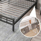 Metalen eigentijds standaardbed met metalen benen bedframe met hoofdeinde