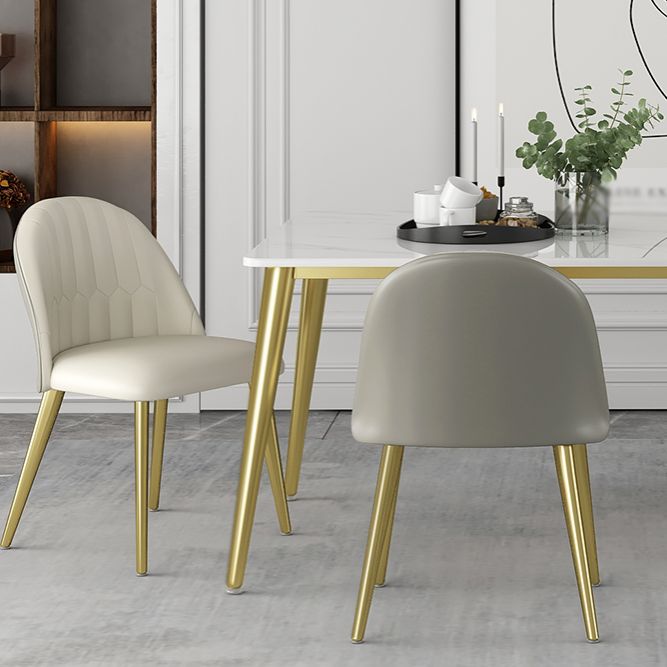 Glam 1/5/6/7 Pieces Dinette Set with White Sintered Stone Top Rectangle Dining Table Set Clearhalo 'Dining Room Sets' 'Dining Tables & Seating' 'dining_room_set' 'furn' 'furn_dining_room_set' 'Furniture' 'furniture_dining_room_set' 'Kitchen & Dining Furniture' 1200x1200_c5597a21-45af-4465-a9ed-e28b211e7e2d