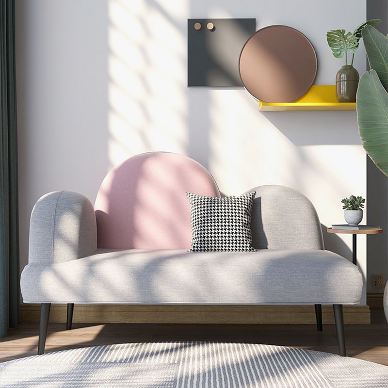 Contemporary Living Room Standard Recessed Arm Black Stationary Sofa