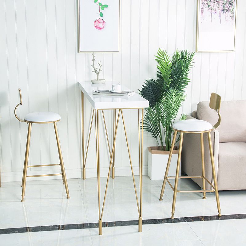 Modern Style Barstool Round Low Back Bar Stool with Metal Legs Clearhalo 'Bar Furniture' 'Bar Stools' 'bar_stools' 'furn' 'furn_bar_stools' 'Furniture' 'Kitchen & Dining Furniture' 1200x1200_c559be9b-251a-4a03-8b44-df30586415e3